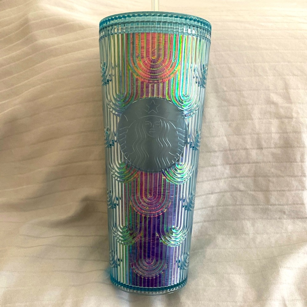 STARBUCKS Iridescent Mermaid Tail cold cup Tumbler 24oz
